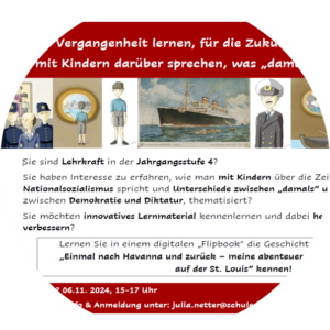 Mehr über den Artikel erfahren 06.11.2024 – ONLINE INFOVERANSTALTUNG PROJEKT „ERINNERUNGSLERNEN“